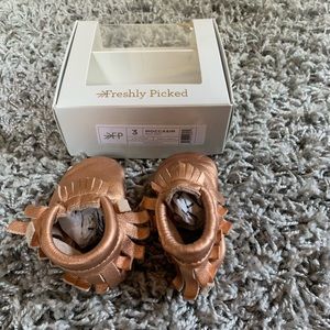 Freshly Picked rose gold moccasins